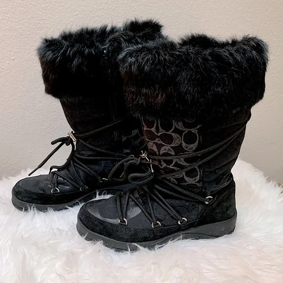 Coach | Shoes | Vintage Coach Womens Black Winter Snow Boots  display picture 1